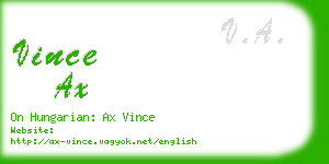 vince ax business card
